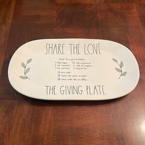 Rae Dunn THE GIVING PLATE / SHARE THE LOVE Friendship Recipe Serving Platter New
